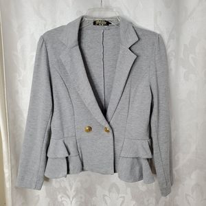 OLGA DE POLGA 100% Cotton Ruffle Blazer